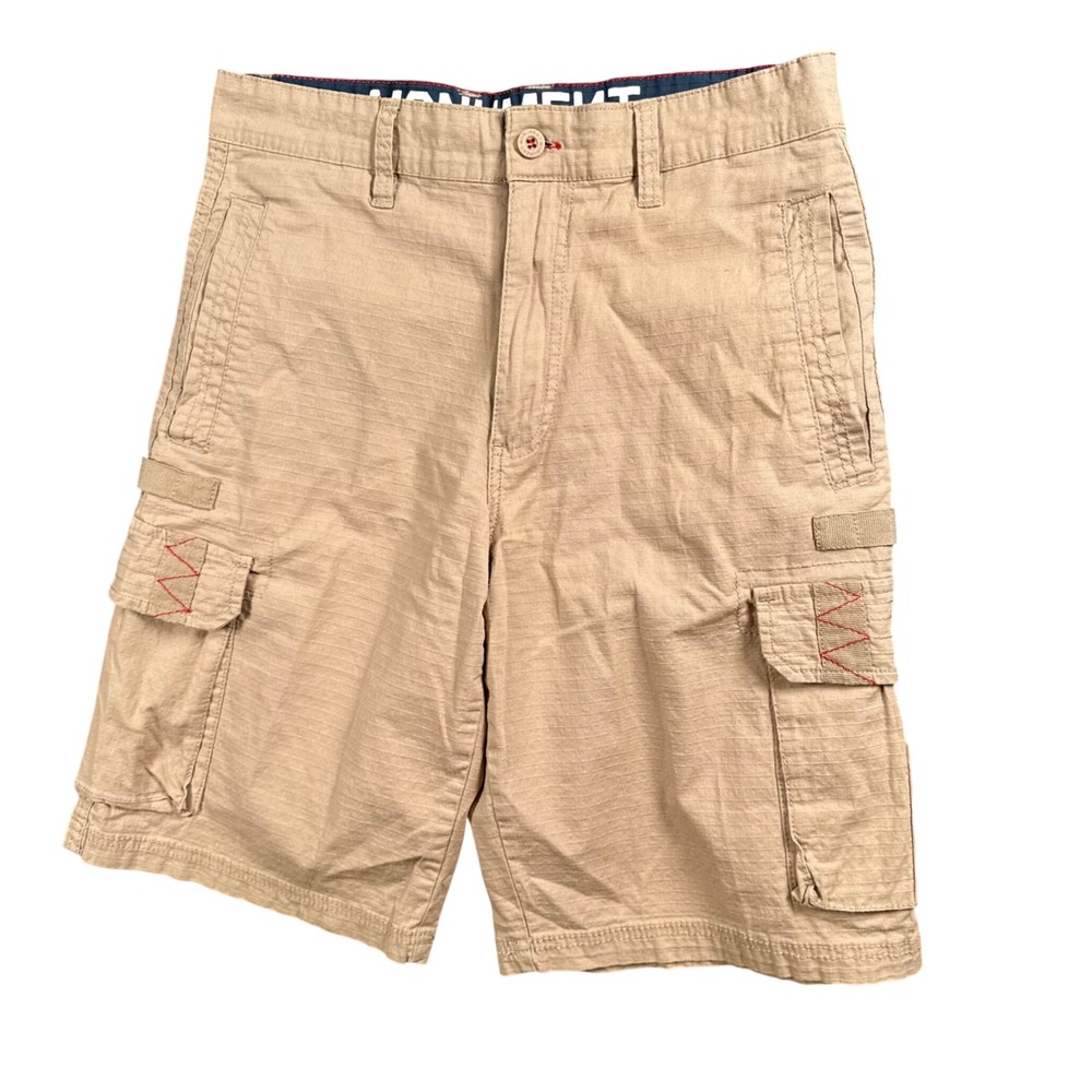 Monument Cargo Shorts Mens 30 Tan Khaki Ripstop Cotton Blend Utility Pockets‎